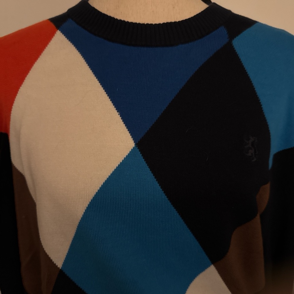 Pringle of Scotland Colorful Argyle Sweater XL - Picture 2 of 4